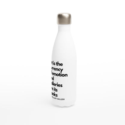 Art is the currency of emotion / White 17oz Water Bottle