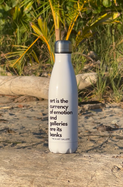 Art is the currency of emotion / White 17oz Water Bottle