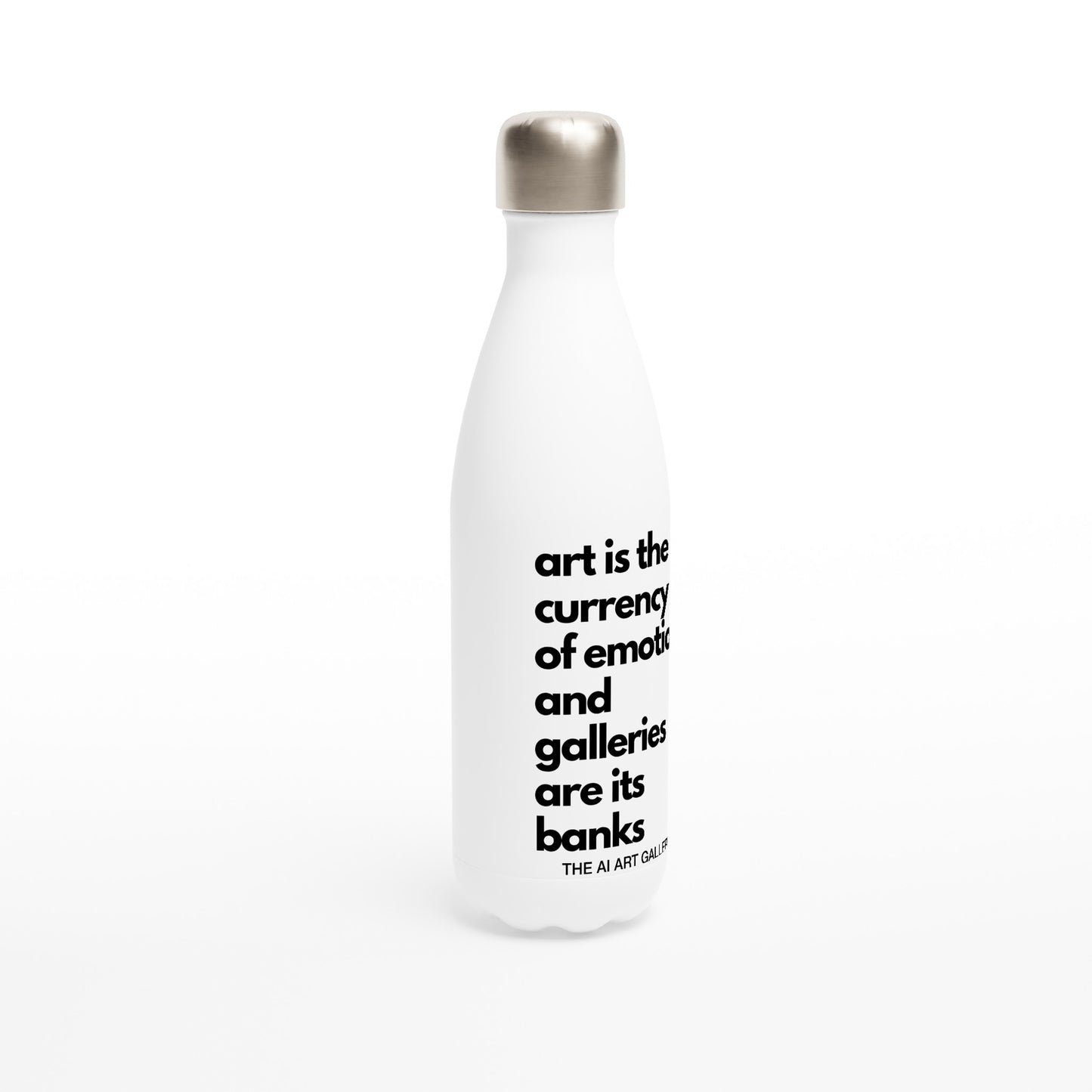 Art is the currency of emotion / White 17oz Water Bottle