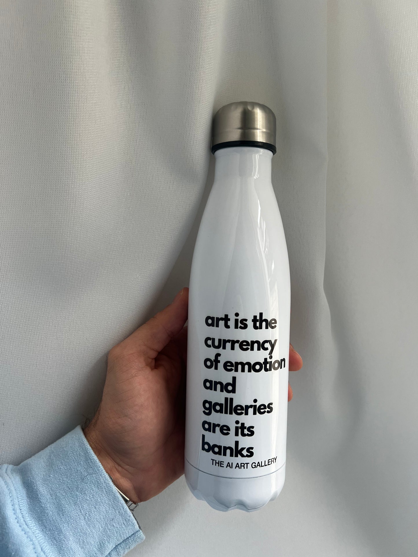 Art is the currency of emotion / White 17oz Water Bottle